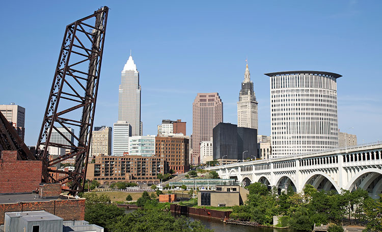 Spectacular Downtown Cleveland View from River
