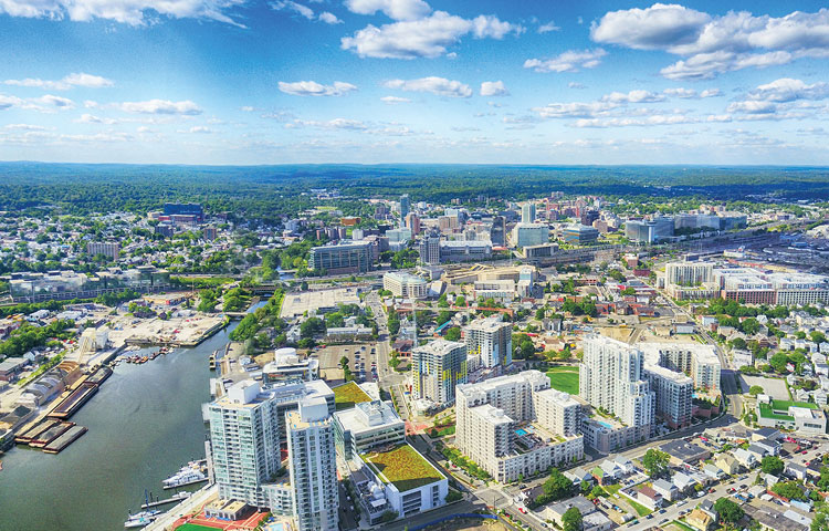 Stamford city skyline