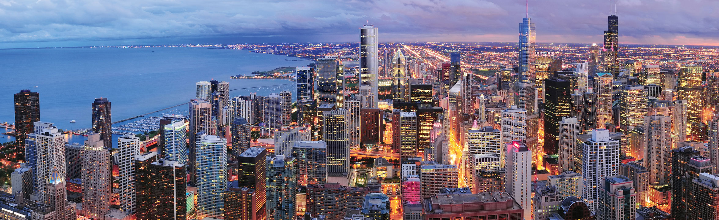 Chicago skyline at night