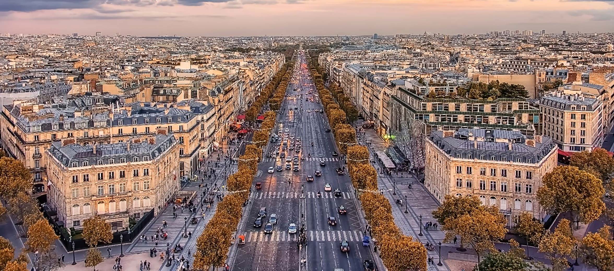 Bird's eyeview of European streets