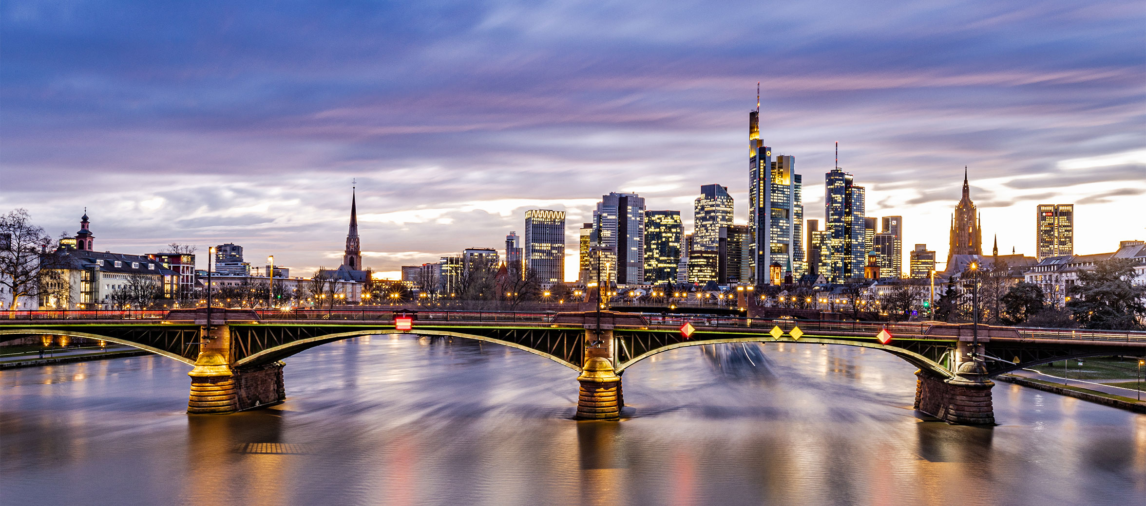 Skyline Frankfurt with river Main