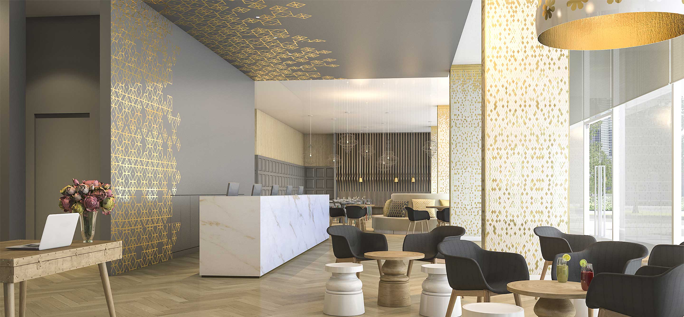 hotel lobby mit modernen interior