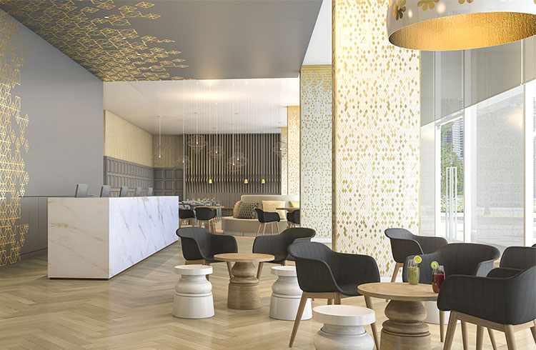 hotel lobby mit modernen interior