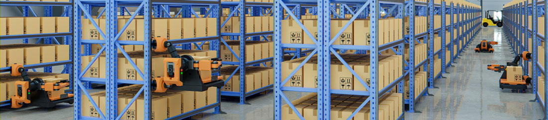 Robotic arm in Industrial warehouse