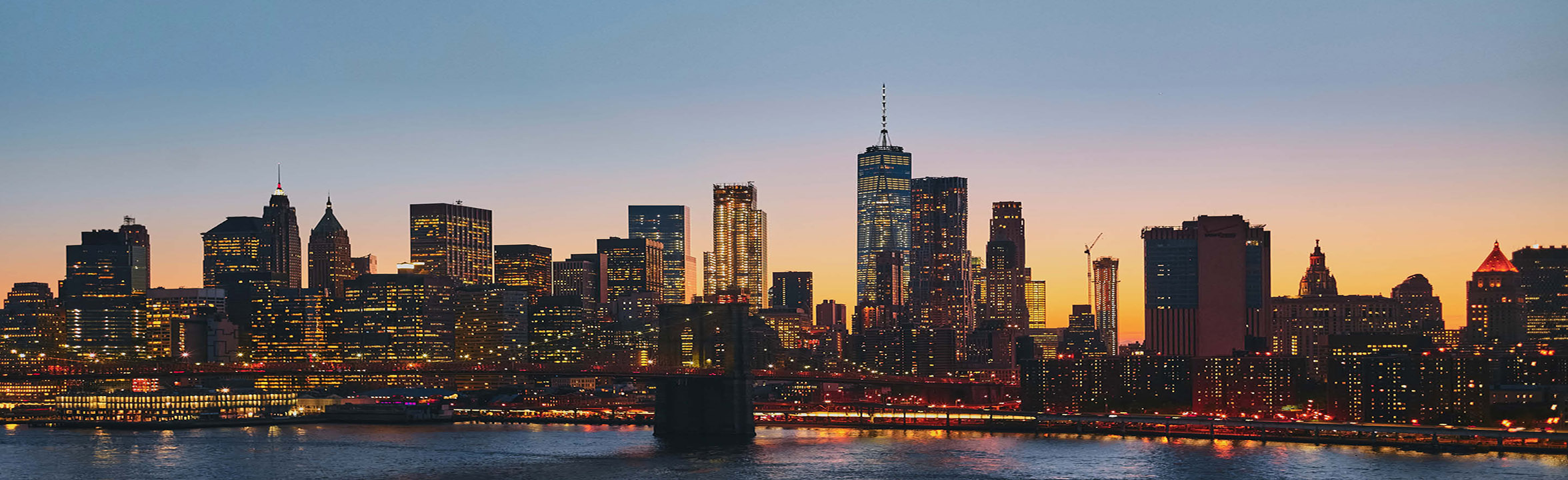 Buildings at sunset 