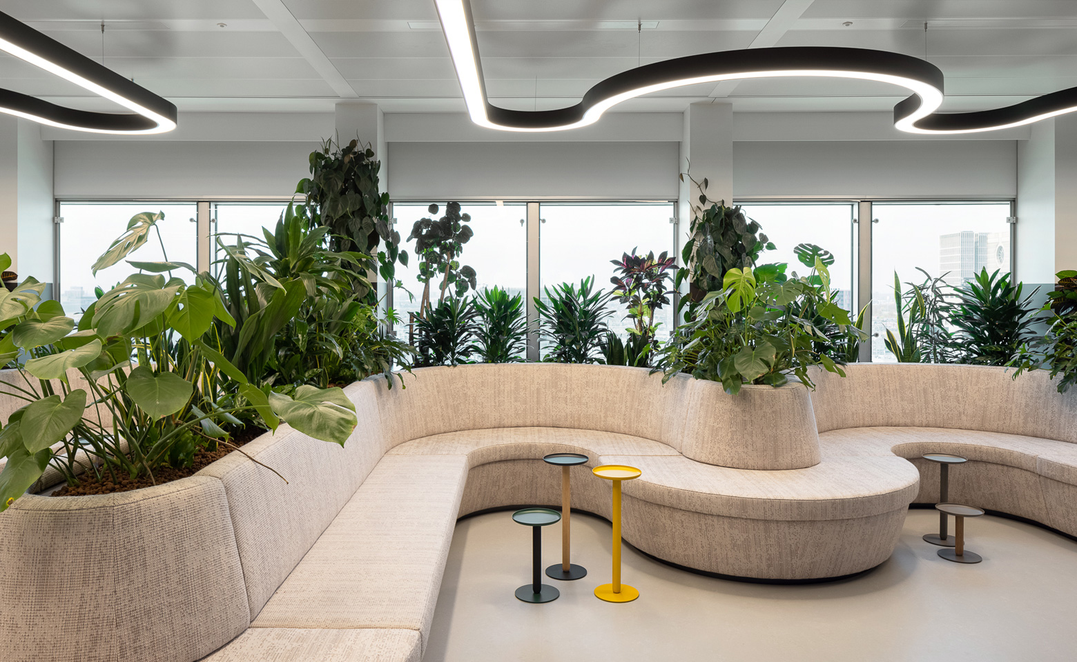 Swisscom Rotterdam bench sofa plants
