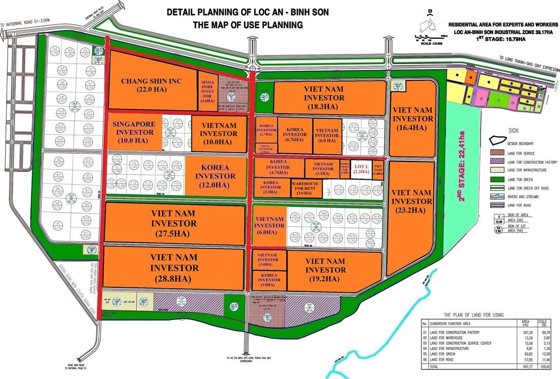 Industrial Land For Lease in Loc An Binh Son Industrial Park, Dong Nai Province, Vietnam